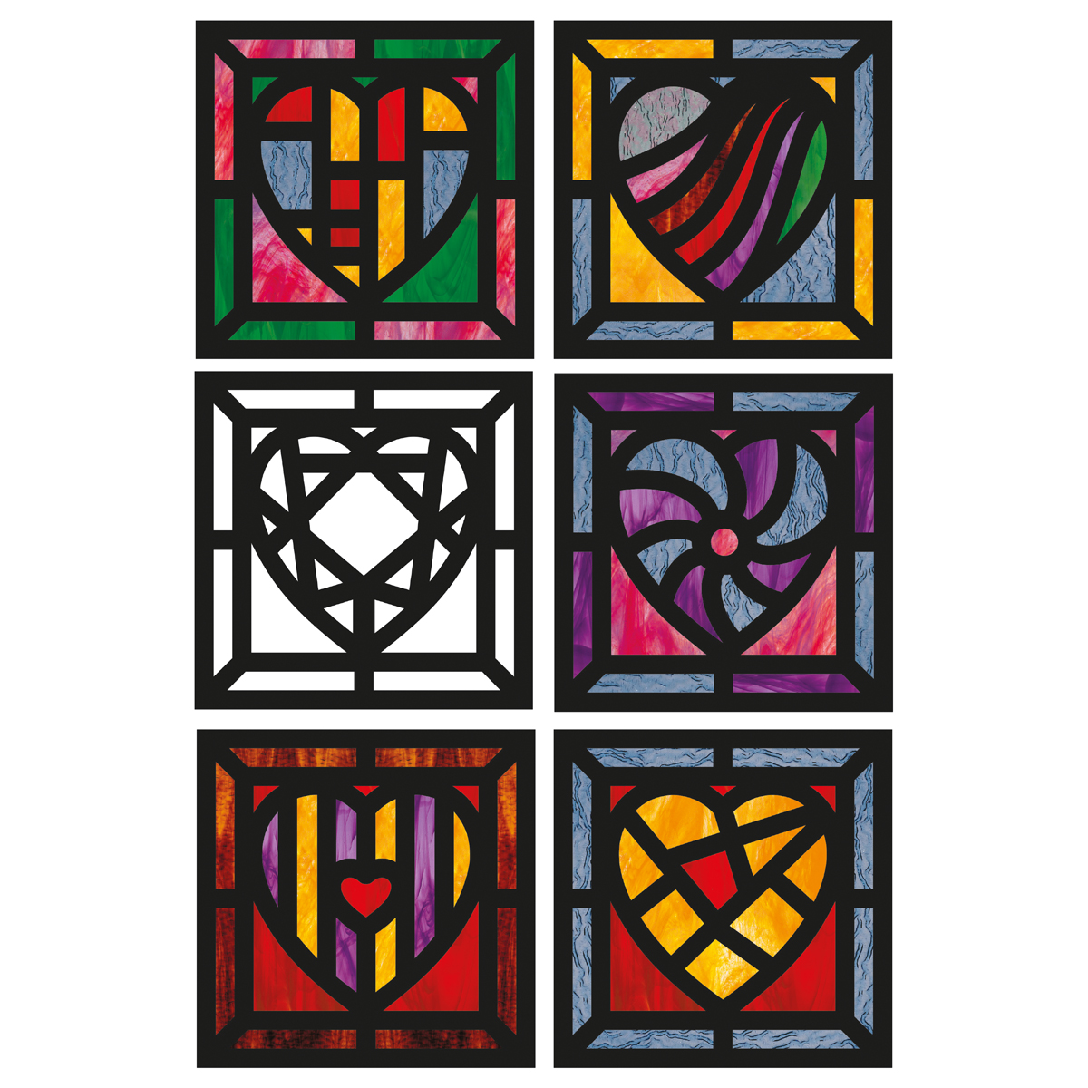 Stained Glass Heart Frames