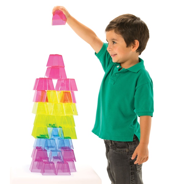 Crystal Colour Stacking Blocks - Class Pack of 3 Sets